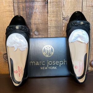 Marc Joseph Black Women's Flats with Embellished Toe